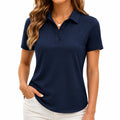 Damen Poloshirt Größe L aus Textil in Marineblau mit Kurzarm