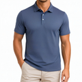 Herren Poloshirt M aus Textil in Dunkelblau mit Kurzarm
