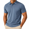 Herren Poloshirt Größe L Blau kurzarm mit Umlegekragen