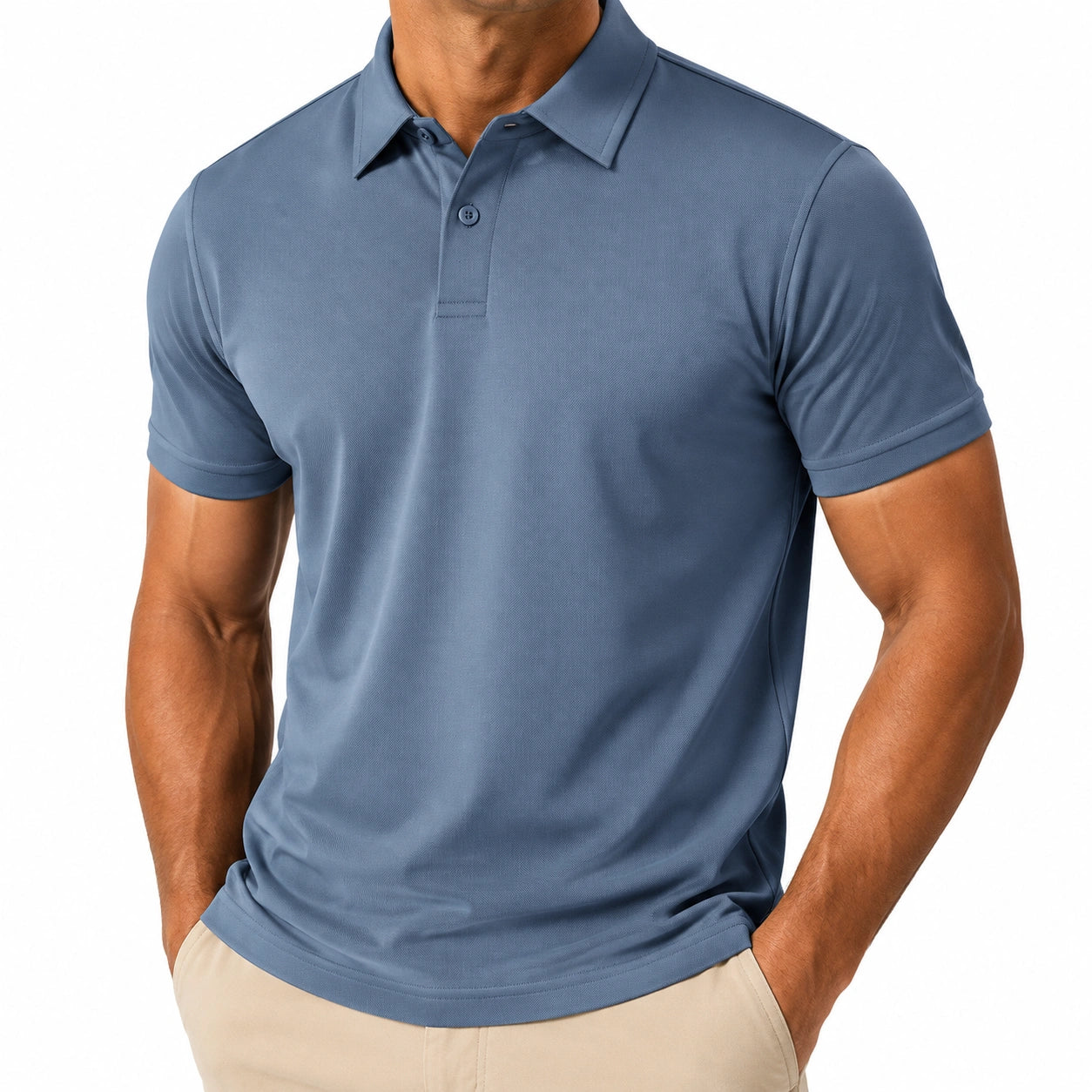 Herren Poloshirt Größe L Blau kurzarm mit Umlegekragen