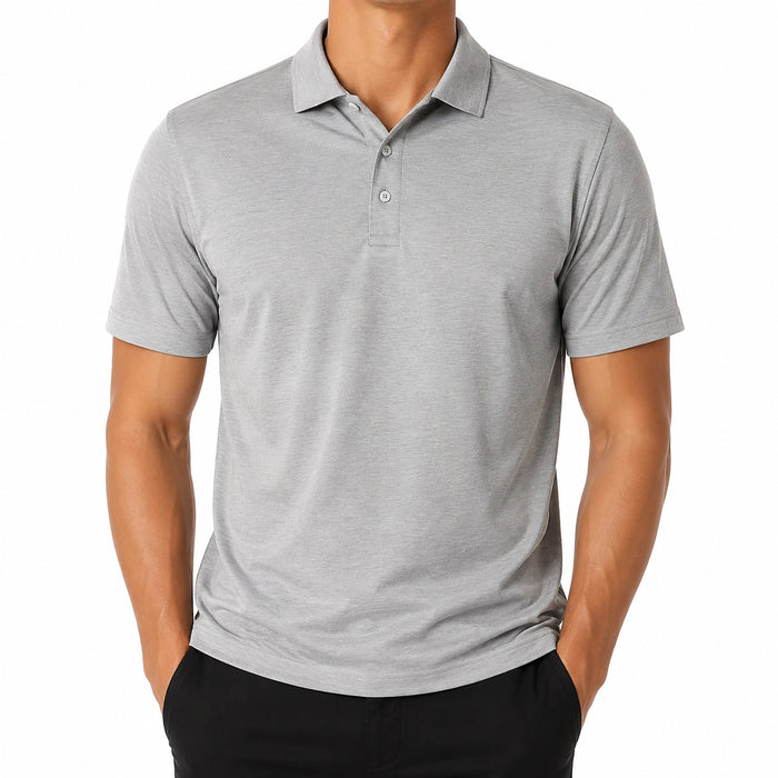 Herren Poloshirt L Hellgrau Kurzarm sportlich