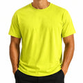 Herren T-Shirt Größe M Neon Gelb mit Rundhals Kurzarm