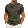 Herren T-Shirt Größe L olivgrün schwarz khaki Tarnmuster Kurzarm Rundhals Freizeit
