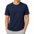 Herren T-Shirt XL Textil Dunkelblau Kurzarm Rundhals