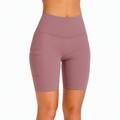 Damen Radlerhose L aus elastischem Synthetikstoff Altrosa für Sport mit hohem Bund
