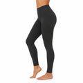 Damen Leggings Größe S Schwarz aus elastischem Synthetikgewebe mit hohem Bund für Sport